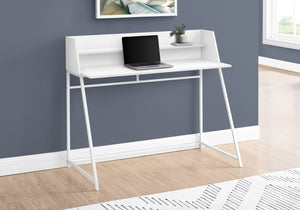 48" Desk with High Sides & Shelf in White
