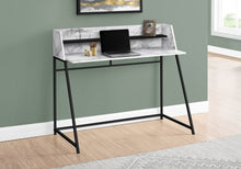 Load image into Gallery viewer, 48&quot; Desk with High Sides &amp; Shelf in White Marble-Look/Black
