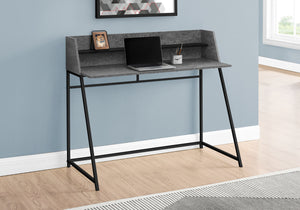 48" Desk with High Sides & Shelf in Gray Stone/Black