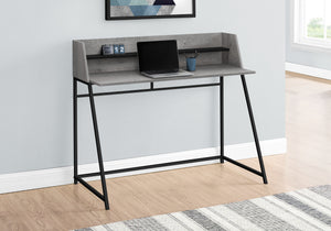 48" Desk with High Sides & Shelf in Gray Woodgrain