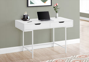 48" 2-Drawer Table Desk in White