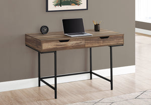 48" 2-Drawer Table Desk in Reclaimed Brown Wood