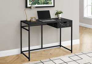 42" Utilitarian 1-Drawer Desk in Black Marble Finish