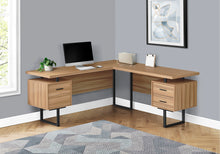 Load image into Gallery viewer, 71&quot; Hovering Driftwood L-Shaped Desk
