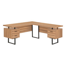 Load image into Gallery viewer, 71&quot; Hovering Driftwood L-Shaped Desk
