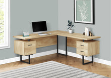 Load image into Gallery viewer, 71&quot; Hovering Natural Birch L-Shaped Desk
