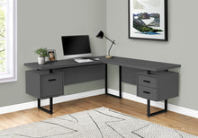 Load image into Gallery viewer, 71&quot; Hovering Modern Gray L-Shaped Desk
