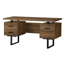 Load image into Gallery viewer, Floating Modern Desk with 3 Drawers in Walnut
