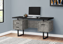 Load image into Gallery viewer, Floating Modern Desk with 3 Drawers in Concrete &amp; Black
