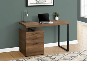 Walnut 48" Reversible Desk with File