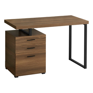 Walnut 48" Reversible Desk with File