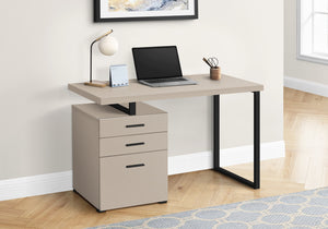 Modern Taupe 48" Reversible Desk with File