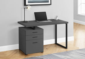 Modern Gray 48" Reversible Desk with File