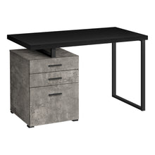 Load image into Gallery viewer, Modern Concrete &amp; Black 48&quot; Reversible Desk with File
