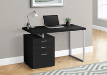 Load image into Gallery viewer, Black &amp; Silver 48&quot; Reversible Desk with File
