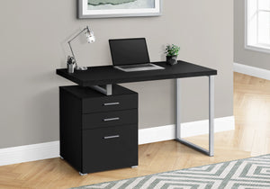 Black & Silver 48" Reversible Desk with File