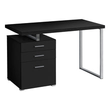 Load image into Gallery viewer, Black &amp; Silver 48&quot; Reversible Desk with File
