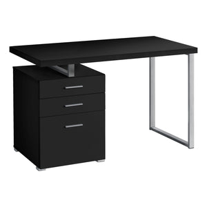 Black & Silver 48" Reversible Desk with File
