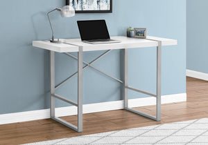 White & Silver X-Frame 48" Barn Desk