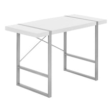 Load image into Gallery viewer, White &amp; Silver X-Frame 48&quot; Barn Desk
