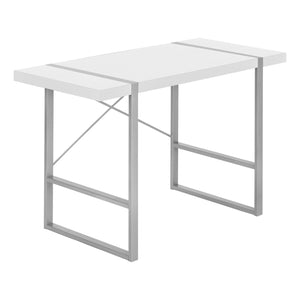 White & Silver X-Frame 48" Barn Desk