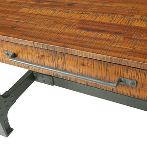 54" Modern Acacia Veneer Desk with Storage Drawer