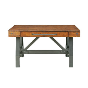 54" Modern Acacia Veneer Desk with Storage Drawer
