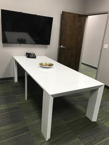 Modern Conference Table / Console Table in White Lacquer