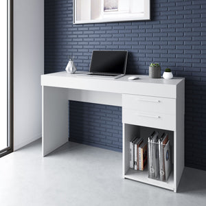 48" Corner Desk with File in White