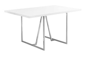 Sleek 60" White & Chrome Office Desk