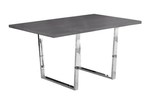 59" Sleek Dark Glossy Grey Desk w/ Metal Legs