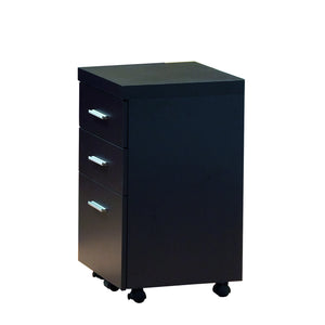Modern Cappuccino L-Shaped Desk with File Drawer & Open Shelving