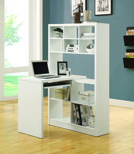 Contemporary White Desk & Bookcase Combination