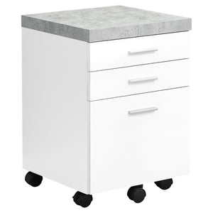 Eyecatching Filing Cabinent in White & Cement