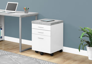 Eyecatching Filing Cabinent in White & Cement