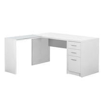 Load image into Gallery viewer, 60&quot; L-Shaped White Office Desk w/ 3 Drawers
