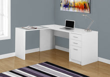 Load image into Gallery viewer, 60&quot; L-Shaped White Office Desk w/ 3 Drawers
