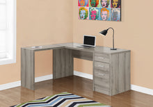 Load image into Gallery viewer, 60&quot; L-Shaped Dark Taupe Office Desk w/ 3 Drawers

