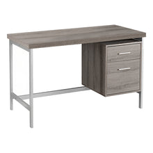 Load image into Gallery viewer, Modern Silver &amp; Dark Taupe Office Desk w/ 2 Drawers
