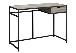 Modern Dark Taupe & Black 42" Office Desk in Minimalist Style