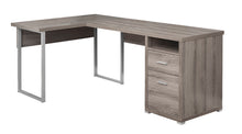 Load image into Gallery viewer, 79&quot; L-Shaped Dark Taupe Corner Office Desk w/ Flexible Position
