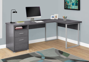 79" L-Shaped Grey Corner Office Desk w/ Flexible Position