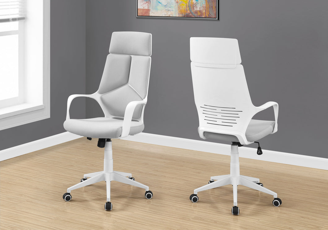Rolling White & Grey Ergonomic Office Chair