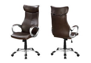 Grand Office Chair in Breathable Brown Leatherette