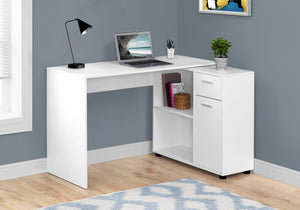 Versatile 46" White Office Desk w/ Storage