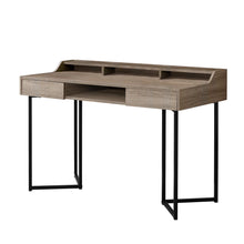 Load image into Gallery viewer, Compact 48&quot; Dark Taupe &amp; Black Metal Office Desk
