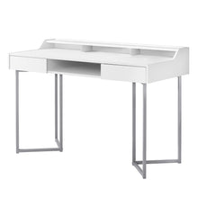 Load image into Gallery viewer, Compact 48&quot; White &amp; Silver Metal Office Desk
