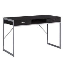 Load image into Gallery viewer, Compact Cappuccino &amp; Silver Metal Computer Desk w/ 2 Drawers
