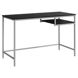 48" Computer Desk in Cappuccino & Silver
