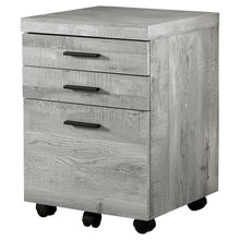 Load image into Gallery viewer, Grey Woodgrain Filing Cabinet w/ 3 Drawers
